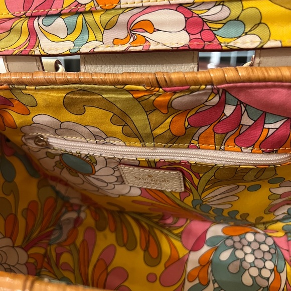 Vintage Kate Spade New York Wicker Basket Bag – Early 2000s Floral Lined - Picture 6 of 11